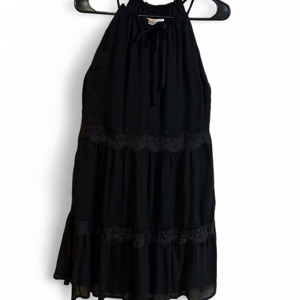 Do+Be Elegant Black Ruffled Top - image 1